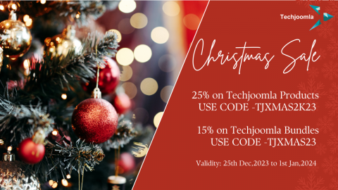 Christmas and new year sale-25% off on all Techjoomla products and 15% off on bundles
