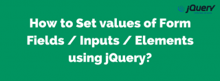 jQuery Basics - How to Set values of Form Inputs using jQuery?
