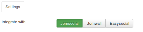 Support Integration with Jomsocial,Jomwall and Easysocial