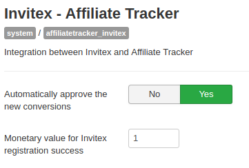 Affiliate Tracker integration with Invitex