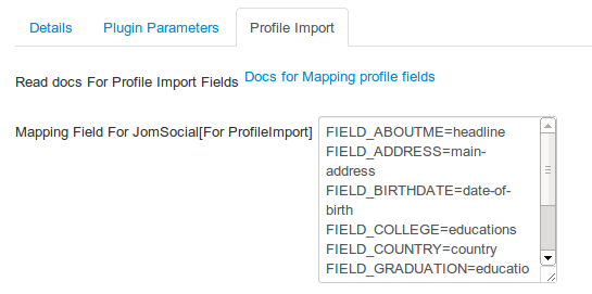 Mapping Fields Options